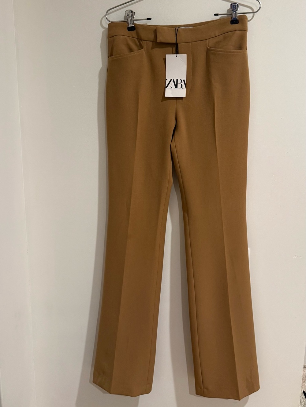 Zara women’s Camel Straight-Leg Dress Pants